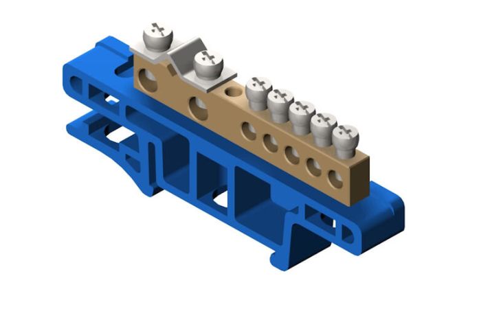 Listwa zaciskowa 7-torowa do montażu na listwie TH35, niebieska | 0920-00 Elektro-Plast Nasielsk
