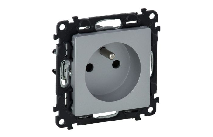 Gniazdo pojedyncze z/u, zaciski śrubowe, aluminium, Valena Life | 753385 Legrand