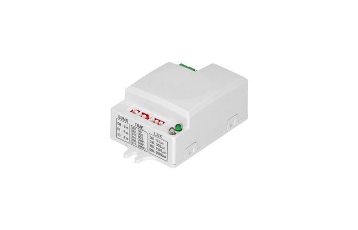 Mikrofalowy czujnik ruchu mini, 360/180st. z regulacją zworkową, IP20, 1200W, biały, natynkowy/podtynkowy | OR-CR-229 Orno