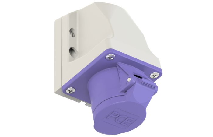 Gniazdo stałe 16A 2P 24V 50/60Hz IP44 nikolowane styki fioletowe | 162v PCE