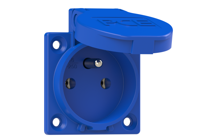 Gniazdo wtyczkowe wersja z bolcem 16A 2P+Z 230V 50/60Hz IP54 podłączenie tylne | 1040-0b PCE