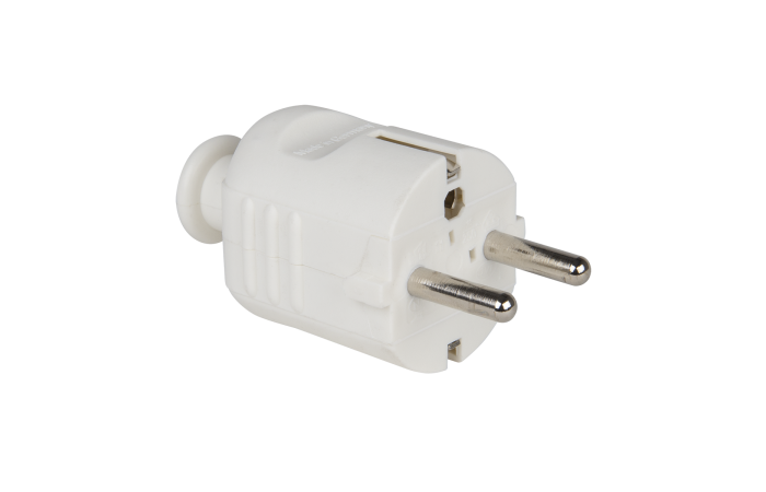 Wtyczka przenośna prosta uni-Schuko 16A 2P+Z 230V IP20 biała | 08266 PCE
