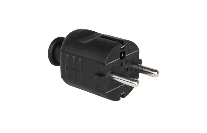Wtyczka przenośna prosta uni-Schuko 16A 2P+Z 230V IP20 czarna | 08295 PCE