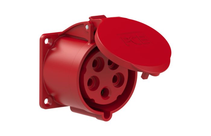 Gniazdo tablicowe 32A 5P 400V /70x70/czerwone IP44 | 325-6 PCE