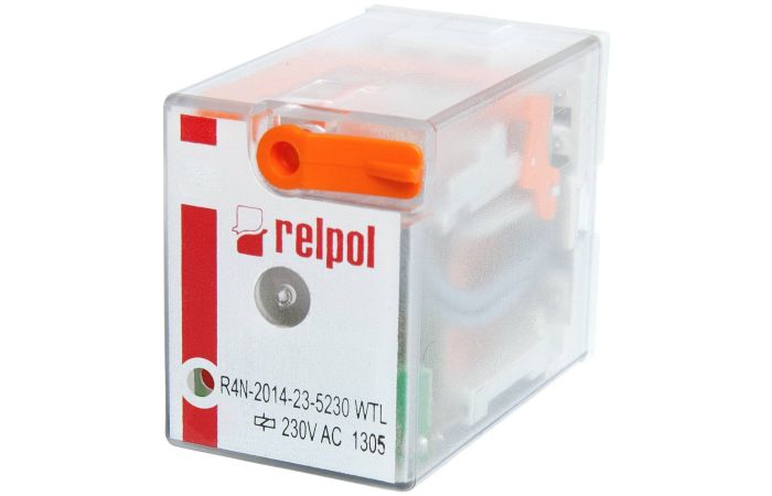 Przekaźnik elektromagnetyczny, przemysłowy 6A 230VAC IP40, R4N-2014-23-5230-WT | 860413 Relpol