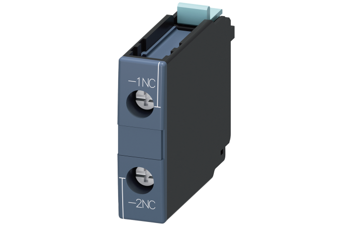 Blok styków pomocniczych 1NC 1P, przyłącze śrubowe, montaż czołowy do styczników wielkości S6 do S12 | 3RH1921-1CA01 Siemens