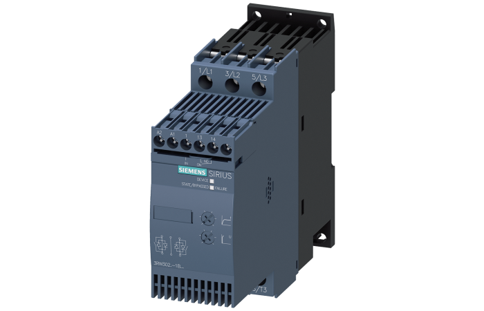 Softstart SIRIUS 32A 15KW 400V 200-480V AC Sterowanie 110-230V AC DC wielkość S0 Zaciski śrubowe | 3RW3027-1BB14 Siemens