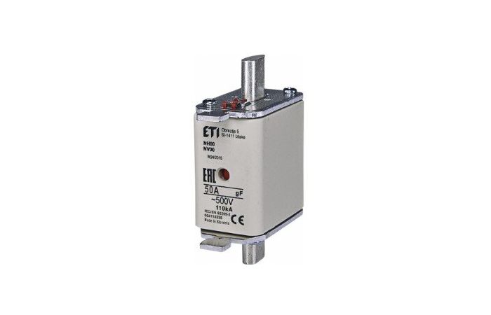 Wkładka topikowa przemysłowa NH00 50A gF 500V WT-00 (szybka) | 004114336 Eti