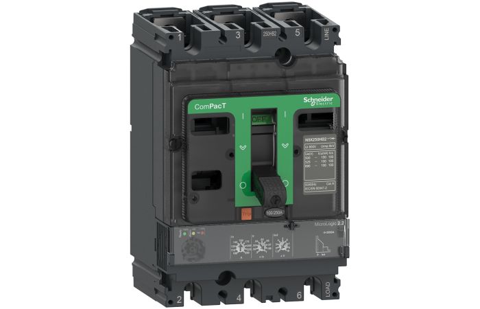 Wyłącznik mocy ComPacT NSX160H, 3P, 100A, 70kA, wyzwalacz elektroniczny MicroLogic 2.2, ComPacT NSX  | C10H32D100 Schneider Electric