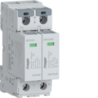 SPD Ogranicznik przepięć T2 2P 2+0 sieć TN-S/TT In=40kA Imax=40kA Up≤1,35kV | SPE240 Hager