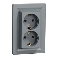 Gniazdo podwójne SCHUKO, stal | EPH9900162 Schneider Electric
