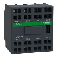 Blok styków pomocniczych TeSys 4NO zaciski sprężynowe | LADN403 Schneider Electric