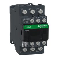 Stycznik mocy TeSys D 38A 3P 18,5KW 24V DC 1NO 1NC AC-3 zaciski śrubowe | LC1D386BL Schneider Electric