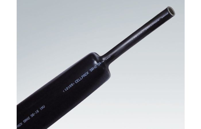 Rura termokurczliwa pogrubiana, z klejem - kolor czarny, SRH2 56-16 (1m) | 127425 Cellpack