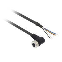 Złącze żeńskie M12 kątowe 4-pinowe kabel 10m PUR | XZCP1241L10 Telemecanique Sensors
