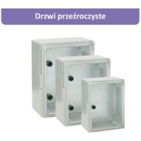 Obudowa hermetyczna 300x400x165mm drzwi przeźroczyste IP65 7035 ABS | ICW-304016-P Incobex