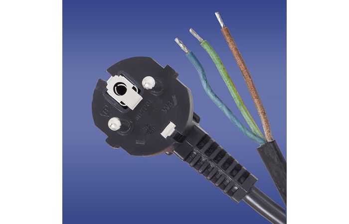 Przewód przyłączeniowy z wtyczką kątową W-3T H05RR-F 3x1,5 (guma) czarny (1szt) | 51.909 Elektro-Plast Opatówek
