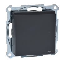 Gniazdo pojedyncze z/u 16A IP20 z przesłonami i klapką antracyt, Merten | MTN2614-0414 Schneider Electric