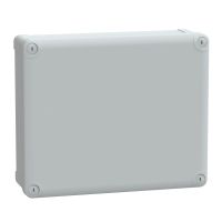 Puszka ABS IP66 IK07 wew 275x225x80 (WxSxG) zew 291x241x88 nieprzezroczysta pokrywa W20 RAL7035 | NSYTBS29248 Schneider Electric