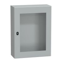 Obudowa Spacial S3D przezroczyste drzwi bez płyty montażowej 800x600x250 (WxSxG) IP66 IK08 RAL7035 | NSYS3D8625T Schneider Electric
