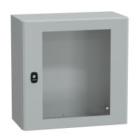 Obudowa Spacial S3D przezroczyste drzwi bez płyty montażowej 500x500x250 (WxSxG) IP66 IK08 RAL7035 | NSYS3D5525T Schneider Electric