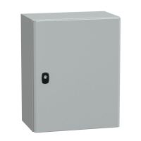 Obudowa wisząca Spacial S3D drzwi gładkie b/pł. mont 500x400x250 (WxSxG) IP66 IK10 RAL7035, Special | NSYS3D5425 Schneider Electric
