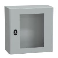 Obudowa Spacial S3D przezroczyste drzwi bez płyty montażowej 400x400x200 (WxSxG) IP66 IK08 RAL7035 | NSYS3D4420T Schneider Electric
