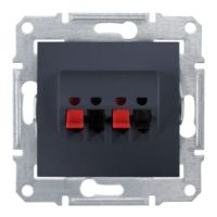 Gniazdo podwójne głośnikowe zaciski bezgwintowe grafitowe, Sedna | SDN5400170 Schneider Electric