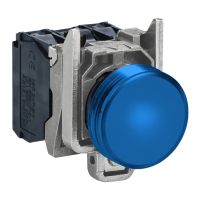 Lampka sygnalizacyjna niebieska LED 24V metalowy Harmony XB4 | XB4BVB6EX Schneider Electric
