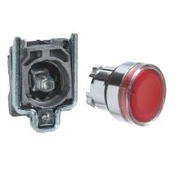 Przycisk podświetlany czerwony Fi-22mm z samopowrotem LED 24V NO | XB4BW34B1 Schneider Electric