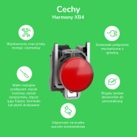 Przycisk okapturzony żółty metalowy Harmony XB4 | XB4BP51 Schneider Electric