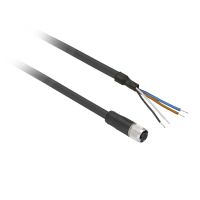Przewód ze złączem żeńskim M12 5-pinowe proste z kablem, długość 5m | XZCP1164L5 Telemecanique Sensors