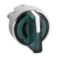 Główka przełącznika 3 pozycyjnego z samopowrotem LED zielona metalowa Harmony XB4 | ZB4BK1833 Schneider Electric