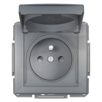 Gniazdo pojedyncze z/u bez ramki 16A 230V IP44 stal, Asfora | EPH2800662 Schneider Electric