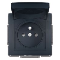 Gniazdo pojedyncze z/u IP44 do systemu ramkowego antracyt, Asfora | EPH2800671 Schneider Electric