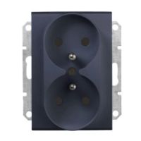 Gniazdo podwójne z/u 16A 250V z przesłonami grafitowe, Sedna | SDN2800970 Schneider Electric