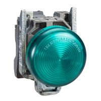 Lampka sygnalizacyjna Harmony XB4 soczewka gładka fi 22 IP65 zielony zintegrowana dioda LED 24..120 | XB4BVBG3EX Schneider Electric