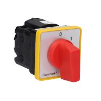 Łącznik krzywkowy 15A, pomiar napięcia, mocowanie do pulpitu, pokrętło czerwone | ŁK15-4.883\P04 Spamel