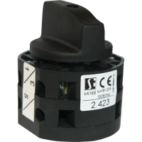 Łącznik krzywkowy 16A, rozłącznik 0-1, 2-biegunowy, z pokrętłem czarnym | ŁK16S-2.423\P01M Spamel