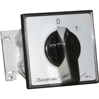 Łącznik krzywkowy 25A, rozłącznik 0-1(1 - biegunowy), mocowany na szynie czoło szare pokrętło czarne | ŁK25R-1.825\S03 Spamel