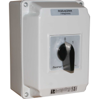 Łącznik krzywkowy 63A, rozłącznik 1-0-2 (3-biegunowy), w obudowie OB4, | ŁK63-3.8380\OB4 Spamel