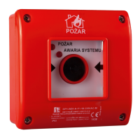 Ręczny ostrzegacz pożarowy OP1, 2NO, 2 LED, 230VAC, z młoteczkiem | OP1-W01-A\20-2LED7-M Spamel