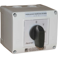 Łącznik krzywkowy 40A, rozłącznik 0-1, 3-biegunowy, w obudowie OB14, pokrętło czerwone | SK40-2.8211\OB14C Spamel