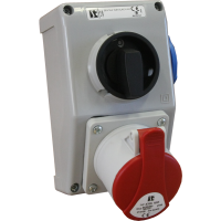 Zestaw instalacyjny IP44, L-O-P, 16A, 3P+N+PE,2XP+N+PE, dławnica | ZI24\R221 Spamel