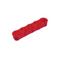 Puszka p/t bezhalogenowa PK60 5x68x60mm głęboka, pięciokrotna do płyt gipsowych, IP30, czerwona | A.0048AG Pawbol