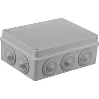 Puszka n/t S-BOX 190x140x70mm 10 dławików, bezhalogenowa, IP65, szara | S-BOX 406 Pawbol