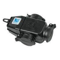 Rozgałęźnik trójgniazdowy 3x16A/250V z uziemieniem, IP44, czarny | D.3156 Pawbol