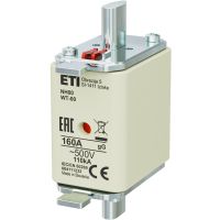 Wkładka bezpiecznikowa (topikowa) NH00 160A gG 500V G zwłoczna / Pokrywy stalowe | 004111232 Eti