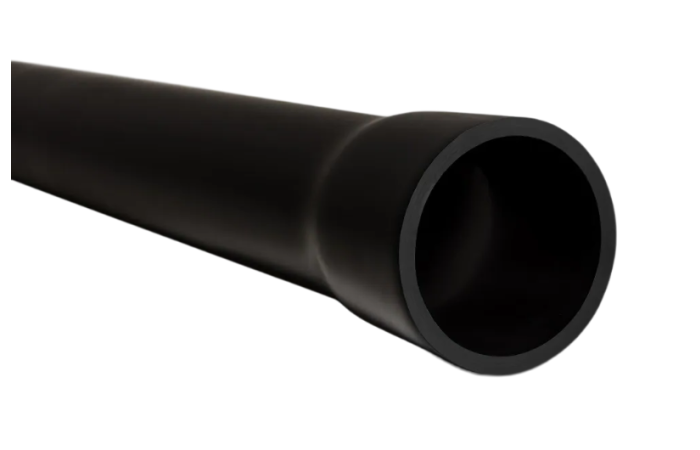 Rura przyłączeniowa sztywna UV z kielichem RPS-UV-M 160/14,5 4000N,RHDPE,gładka,czarna(3m/21szt) BE | 10692 TT Plast