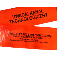 Taśma ostrzegawcza pomarańczowa 20 cm "Uwaga Kanał Technologiczny" typ. TO-Opt/20 (szt=100m) | TO-Opt/20 Nowicki